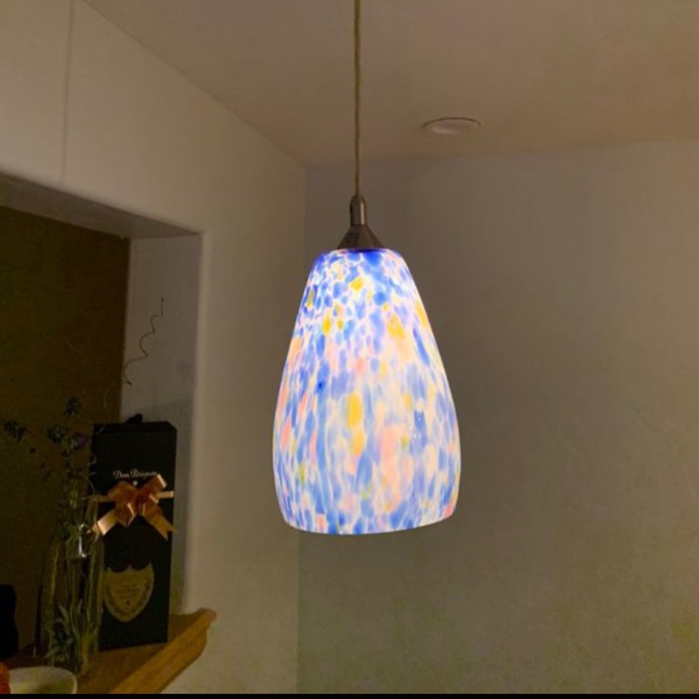 Hand blown glass pendant light